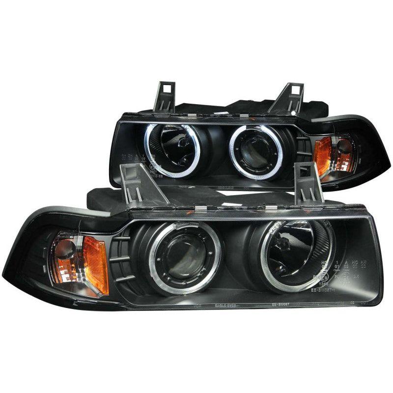 ANZO 1992-1998 BMW 3 Series E36 Projector Headlights w/ Halo Black (CCFL) G2-tuningsupply.com