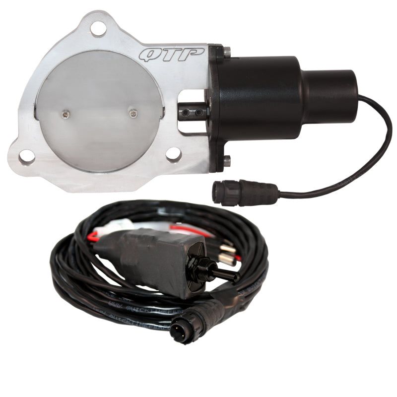 QTP 3.5in Bolt-On QTEC Electric Cutout Valve - Single-Exhaust Cutouts-QTP-QTPQTEC35-SMINKpower Performance Parts