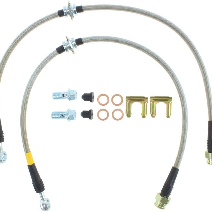 StopTech 93-01 Impreza Stainless Steel Front Brake Lines-Brake Line Kits-Stoptech-STO950.47003-SMINKpower Performance Parts