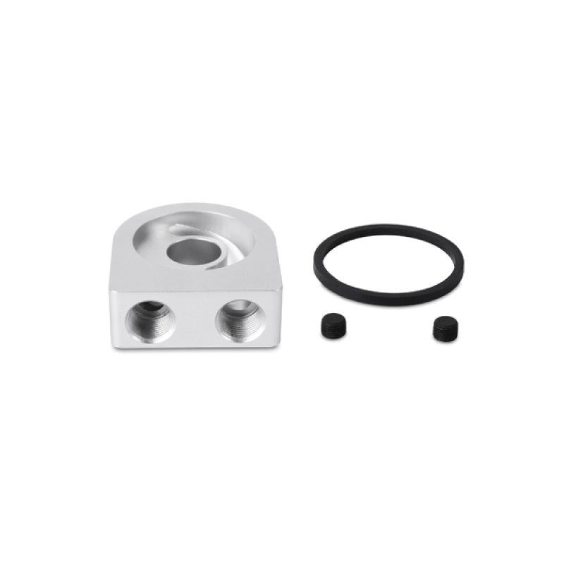 Mishimoto Silver M20 Oil Sandwich Plate-Oil Filter Blocks-Mishimoto-MISMMOP-SP-SMINKpower Performance Parts