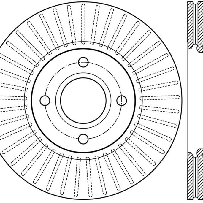 StopTech 2014 Ford Fiesta Left Front Disc Slotted Brake Rotor-Brake Rotors - Slotted-Stoptech-STO126.61110SL-SMINKpower Performance Parts