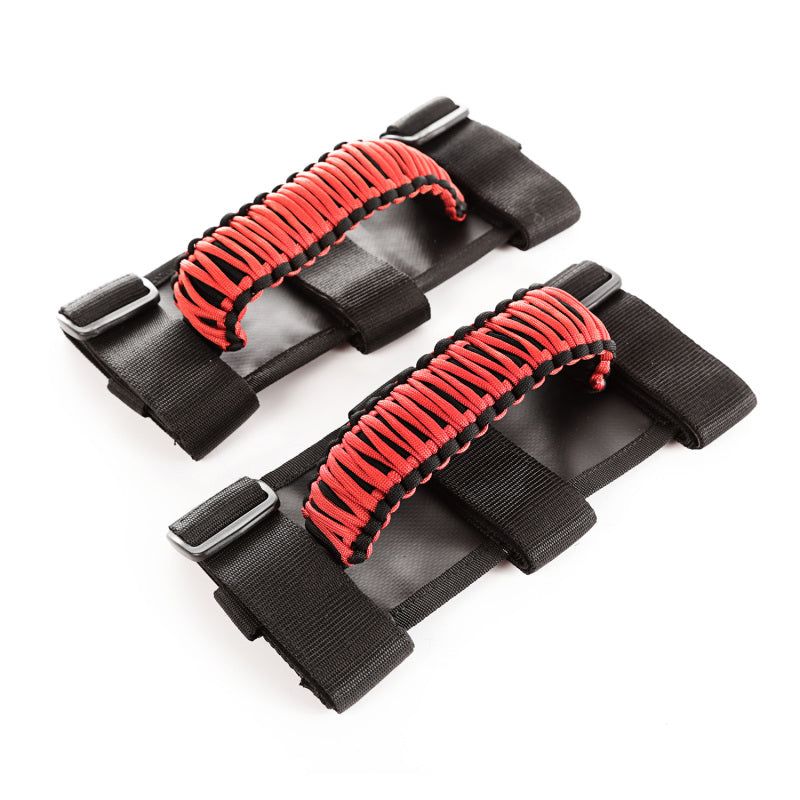 Rugged Ridge Paracord Grab Handles Red/Black Pair-Dash & Interior Trim-Rugged Ridge-RUG13505.31-SMINKpower Performance Parts