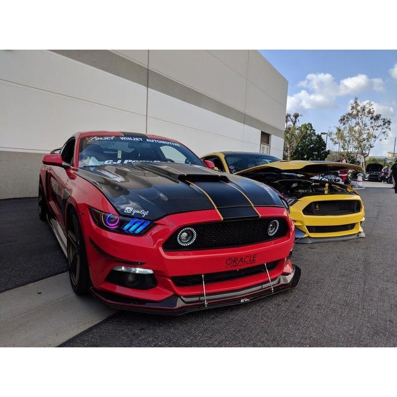 Oracle 15-17 Ford Mustang Dynamic RGB+A Pre-Assembled Headlights - Black Edition - ColorSHIFT - SMINKpower Performance Parts ORL8199-332 ORACLE Lighting