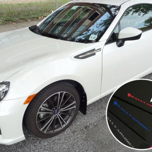 Rally Armor 13-17 Subaru BRZ/Toyota FR-S Black UR Mud Flap w/Red Logo-tuningsupply.com