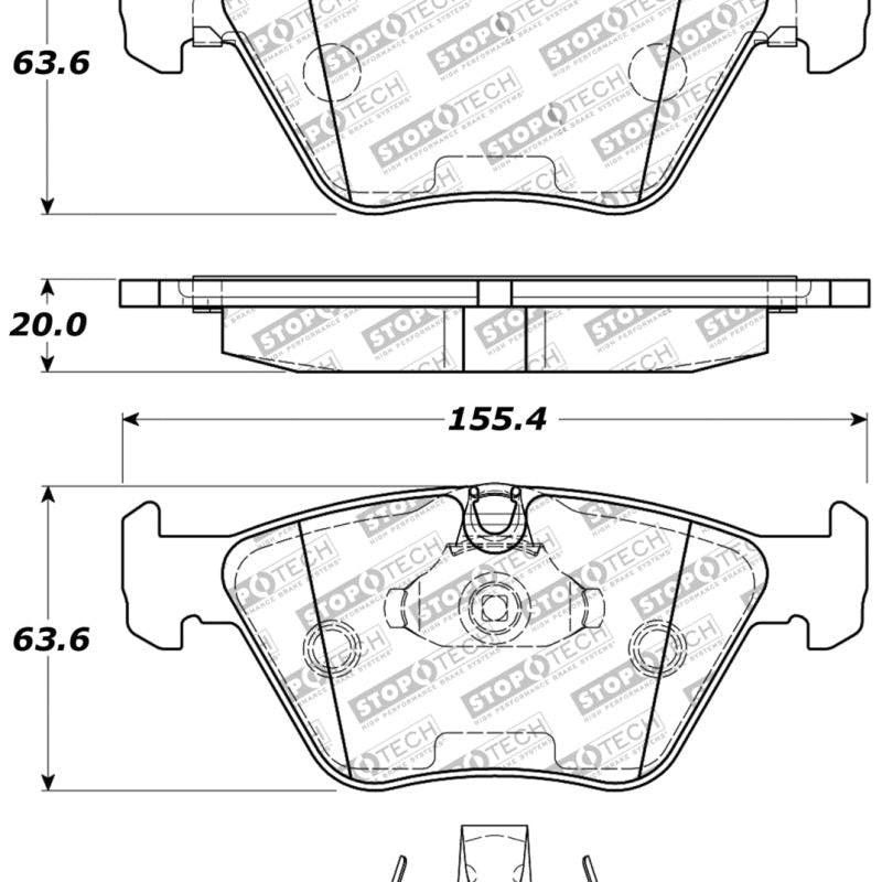 StopTech Performance 04-09 BMW X3 (E38) / 06-09 Z4 3.0Si (E86) / 00-07 330 Series Front Brake Pads-Brake Pads - Performance-Stoptech-STO309.09460-SMINKpower Performance Parts