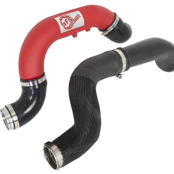 aFe BladeRunner 3in Red IC Tube Cold Side w/ Coupling & Clamp Kit 2016 GM Colorado/Canyon 2.8L-tuningsupply.com