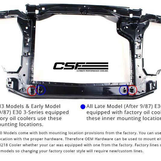 CSF 82-94 BMW 3 Series (E30) High Performance Oil Cooler w/-10AN Male & OEM Fittings-tuningsupply.com