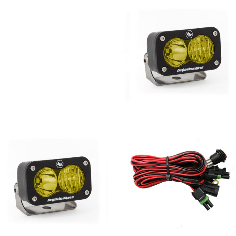 Baja Designs S2 Sport Driving Combo Pattern Pair LED Work Light - Amber-tuningsupply.com