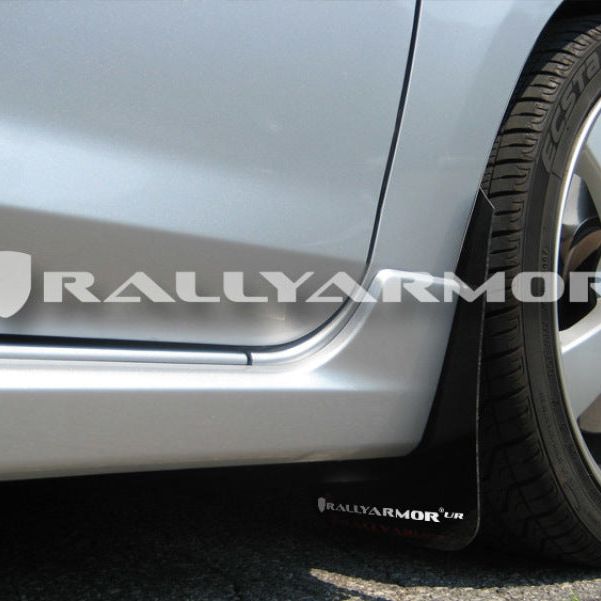 Rally Armor 04-09 Mazda3/Speed3 Black UR Mud Flap w/ White Logo-tuningsupply.com