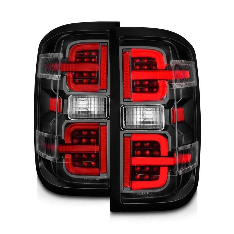 ANZO 15-19 Chevy Silverado 2500HD/3500HD (Halgn Only) LED Tail Lights w/Black Light Bar & Clear Lens-tuningsupply.com