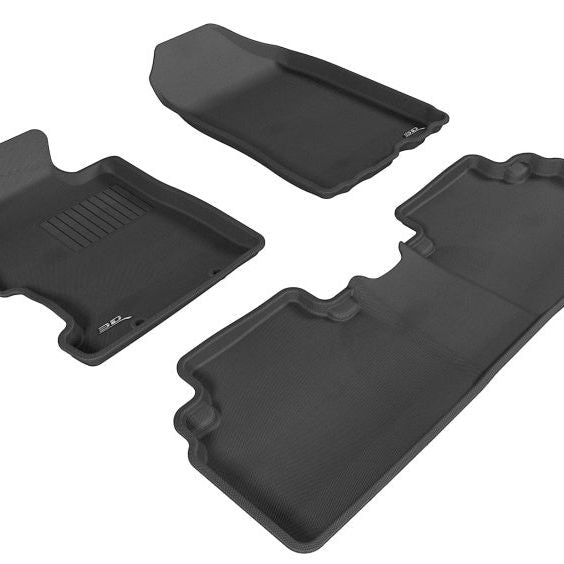 3D MAXpider 2006-2011 Honda Civic Sedan Kagu 1st & 2nd Row Floormat - Black-tuningsupply.com