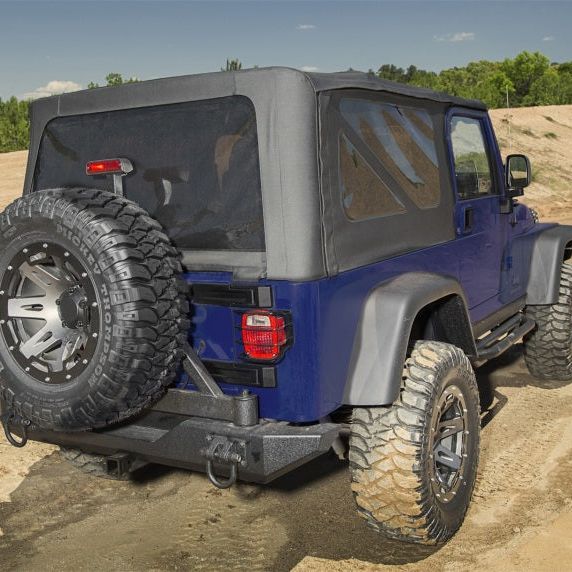 Rampage 04-06 Jeep Wrangler(TJ) Unlimited OEM Replacement Soft Upper Doors - Black Denim - SMINKpower Performance Parts RAM99635 Rampage