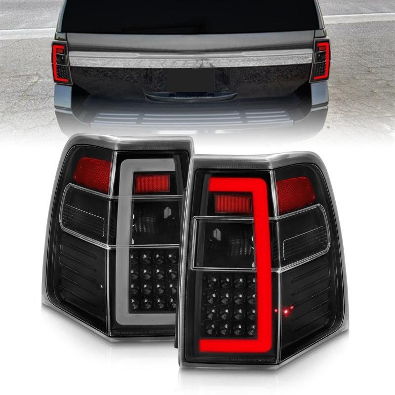 ANZO 07-17 Ford Expedition LED Taillights w/ Light Bar Black Housing Clear Lens-tuningsupply.com