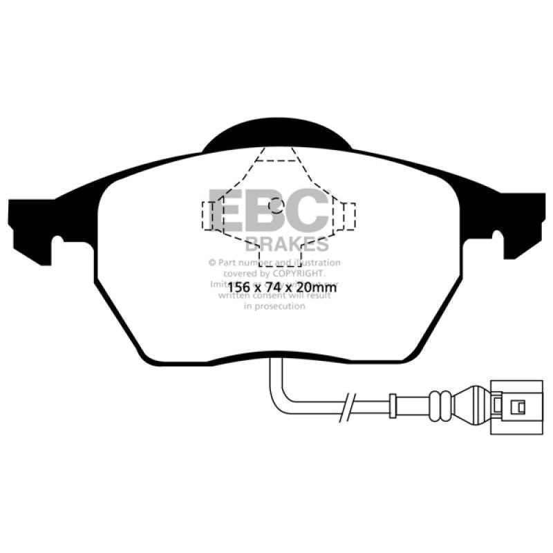 EBC 99-05 Volkswagen Beetle 1.8 Turbo Greenstuff Front Brake Pads-tuningsupply.com