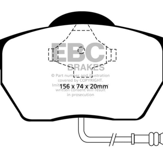 EBC 99-06 Audi TT 1.8 Turbo Yellowstuff Front Brake Pads-tuningsupply.com