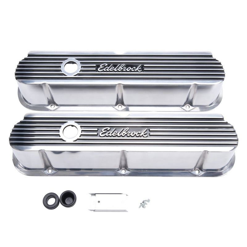 Edelbrock Valve Cover Elite II Series Ford 289-302-351W CI V8 Tall Polished-tuningsupply.com