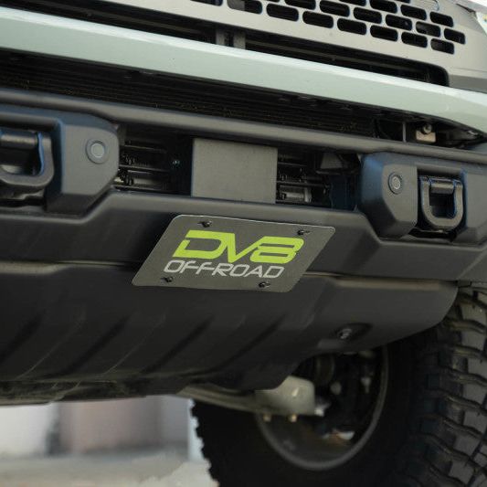 DV8 Offroad 2021 Ford Bronco Capable Bumper Slanted Front License Plate Mount-tuningsupply.com