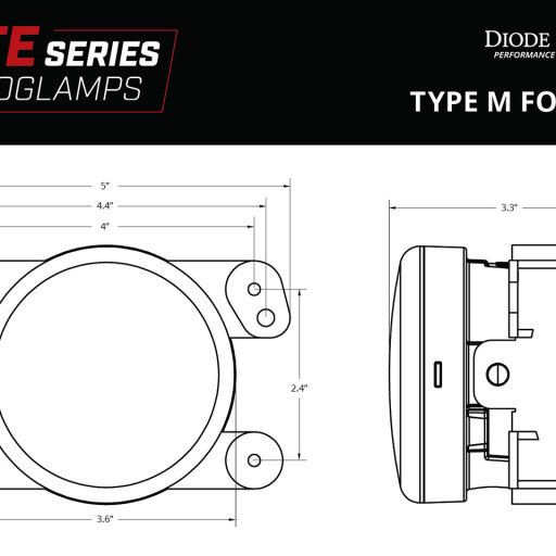 Diode Dynamics Elite Series Type M Fog Lamps - Yellow (Pair)-tuningsupply.com