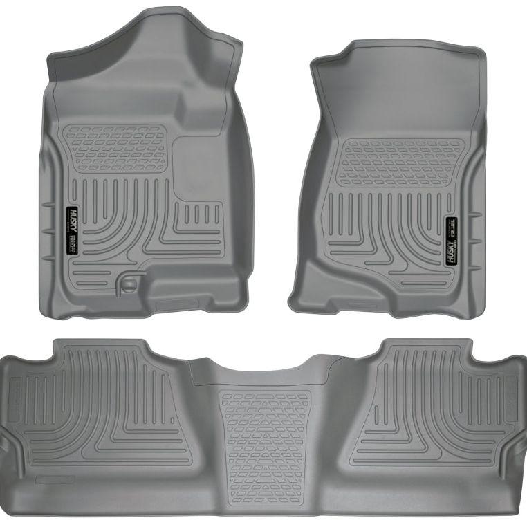 Husky Liners 07-12 Chevy Silverado/GMC Sierra Crew Cab WeatherBeater Combo Gray Floor Liners-tuningsupply.com