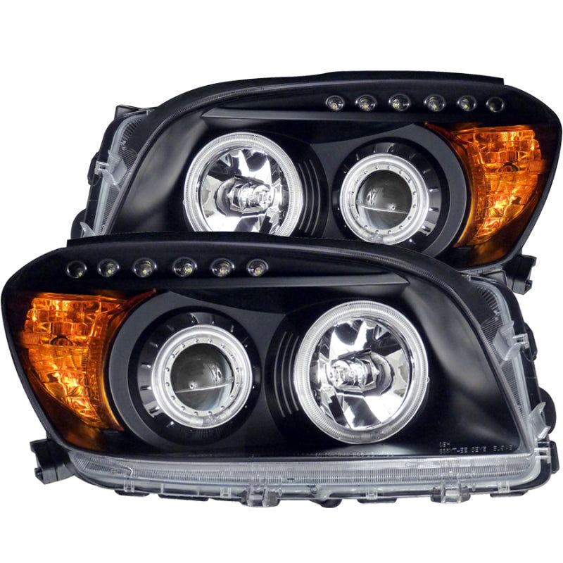 ANZO 2006-2008 Toyota Rav4 Projector Headlights w/ Halo Black-tuningsupply.com