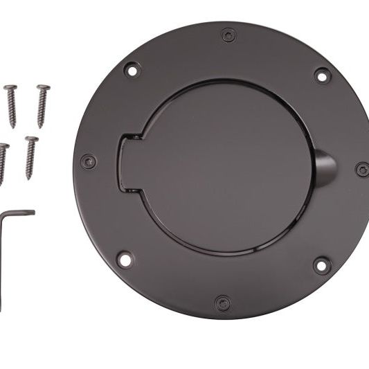 Rugged Ridge Non-Locking Gas Cap Door Black 97-06 Jeep Wrangler-Fuel Caps-Rugged Ridge-RUG11425.02-SMINKpower Performance Parts