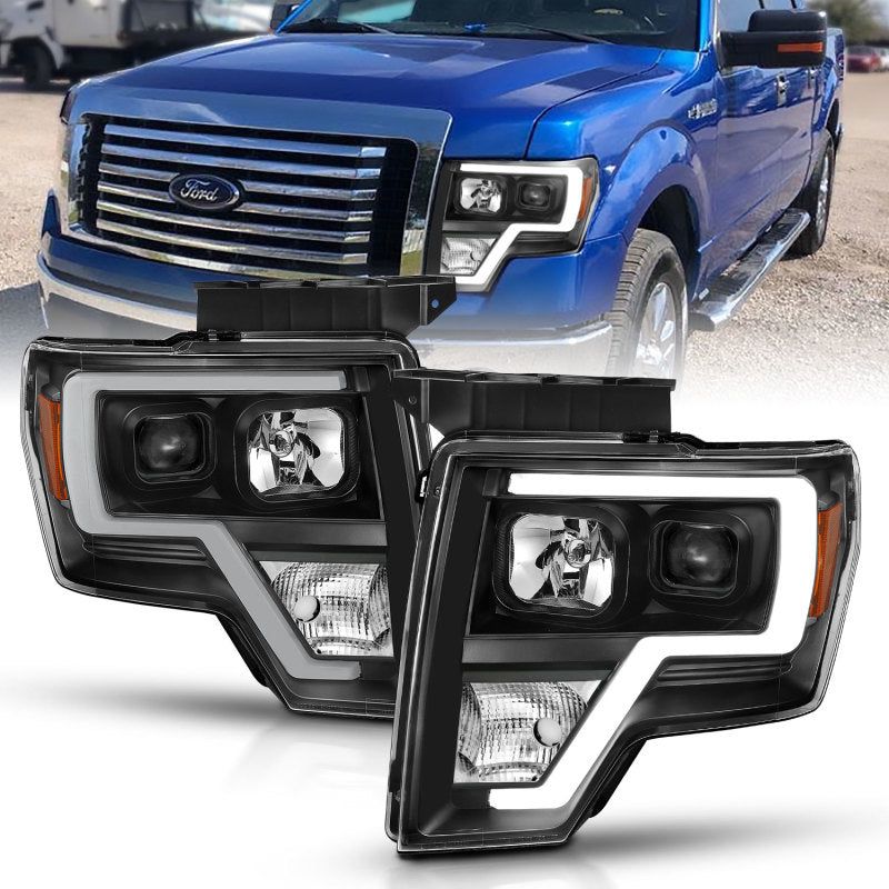 ANZO 2009-2014 Ford F-150 Projector Light Bar H.L Black Amber-tuningsupply.com