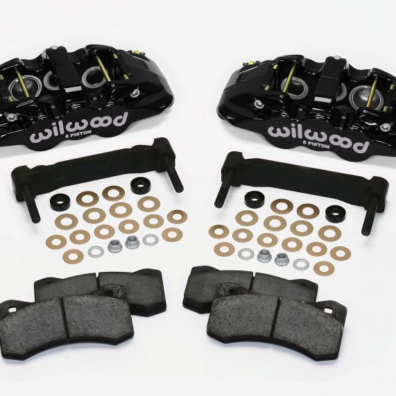 Wilwood AERO6 Front Caliper & Bracket Kit - Black 97-13 C5/C6 Corvette w/ OEM HD/Z51 Rotors - SMINKpower Performance Parts WIL140-12629 Wilwood