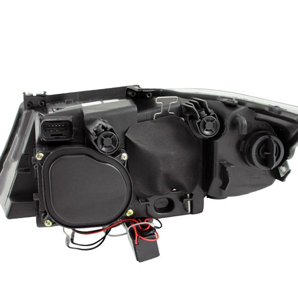 ANZO 2006-2008 BMW 3 Series E90-E91 Projector Headlights w/ Halo w/ LED Bar Black (CCFL)-tuningsupply.com