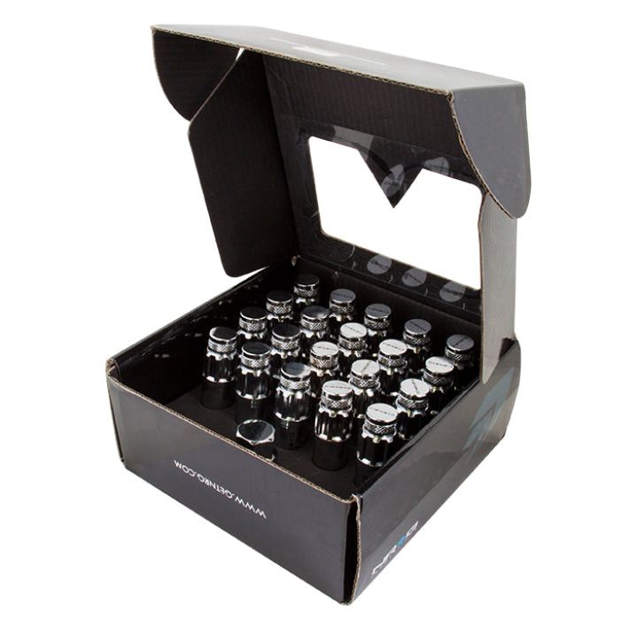 NRG 700 Series M12 X 1.5 Steel Lug Nut w/Dust Cap Cover Set 21 Pc w/Locks & Lock Socket - Silver-tuningsupply.com