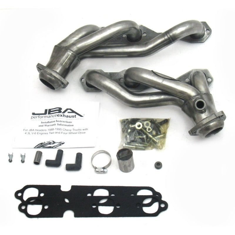 JBA 88-95 GM Truck 4.3L V6 w/o A.I.R. Injection 1-1/2in Primary Raw 409SS Cat4Ward Header-tuningsupply.com