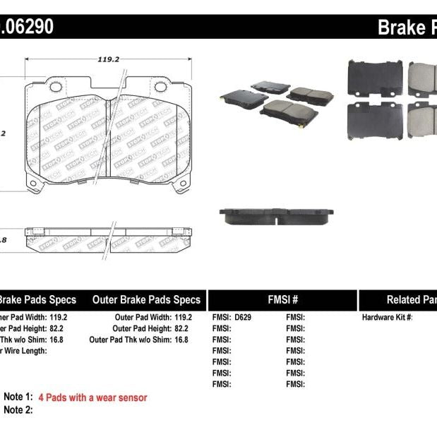 StopTech Performance 5/93-98 Toyota Supra Turbo Front Brake Pads-Brake Pads - Performance-Stoptech-STO309.06290-SMINKpower Performance Parts