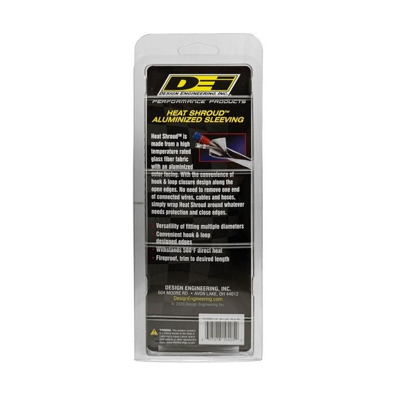 DEI Heat Shroud 1in I.D. x 3ft - Aluminized Sleeving - Hook and Loop Edge-tuningsupply.com