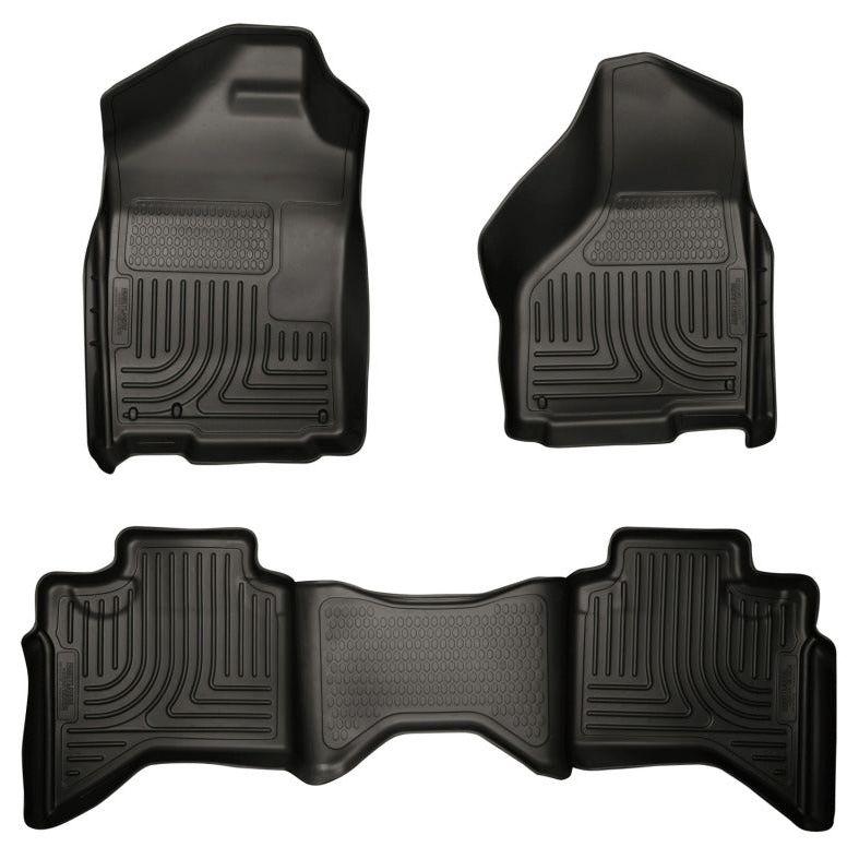 Husky Liners 03-08 Dodge Ram 1500/2500/3500 Quad Cab WeatherBeater Combo Black Floor Liners-tuningsupply.com