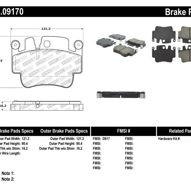 StopTech Performance 00-07 Porsche Boxster S / 06-07 Cayman / 99-05 911 Carrera Front Brake Pads-Brake Pads - Performance-Stoptech-STO309.09170-SMINKpower Performance Parts