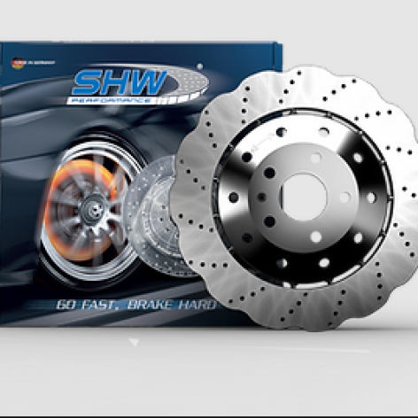 SHW 13-15 Audi RS5 4.2L Rear Drilled-Dimpled Lightweight Wavy Brake Rotor (8T0615601A) - SMINKpower Performance Parts SHWARX48221 SHW Performance