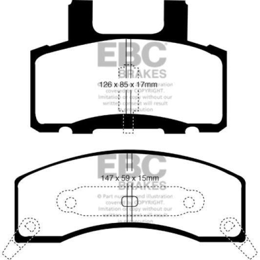 EBC 90-93 Chevrolet C20 8600 LB Greenstuff Front Brake Pads-tuningsupply.com