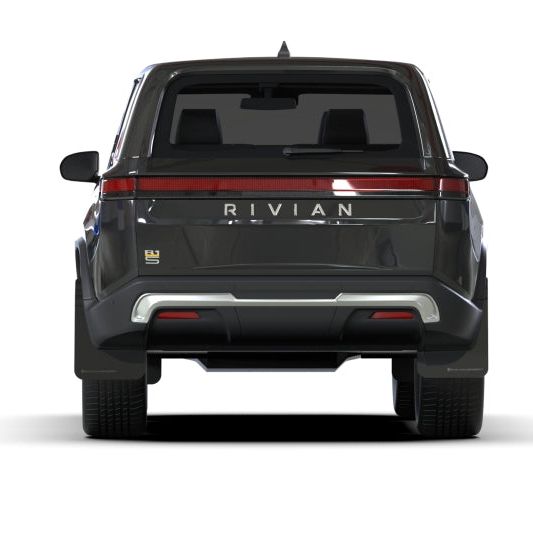 Rally Armor 2022+ Rivian R1S Black UR Mud Flap w/ Metallic Black Logo-Mud Flaps-Rally Armor-RALMF108-UR-BLK-MBK-SMINKpower Performance Parts