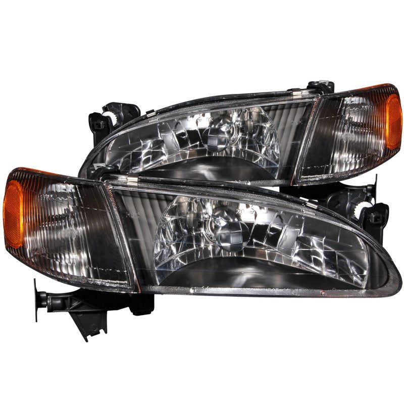 ANZO 1998-2000 Toyota Corolla Crystal Headlights Black-tuningsupply.com