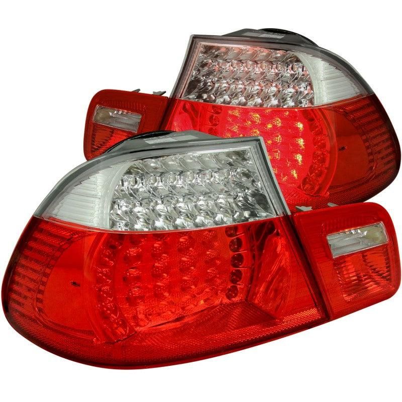 ANZO 2000-2003 BMW 3 Series E46 LED Taillights Red/Clear-tuningsupply.com