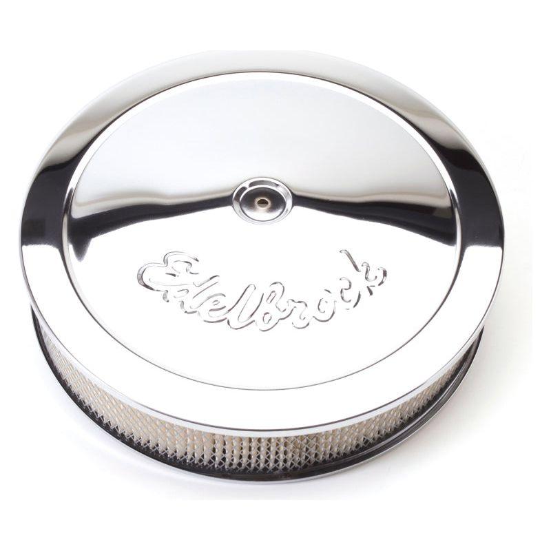 Edelbrock Air Cleaner Pro-Flo Series Round Steel Top Paper Element 14In Dia X 3 75In Dropped Base-tuningsupply.com