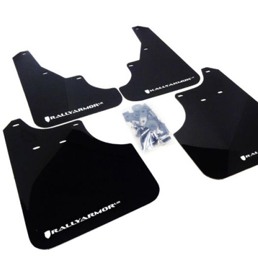 Rally Armor 09-13 Subaru Forester Black UR Mud Flap w/ White Logo-tuningsupply.com