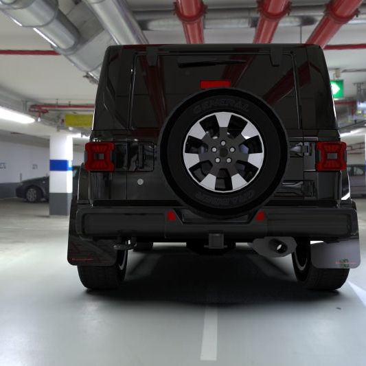 Rally Armor 18-22 Jeep JL Wrangler Black UR Mud Flap w/ Grey Logo - SMINKpower Performance Parts RALMF54-UR-BLK/GRY Rally Armor