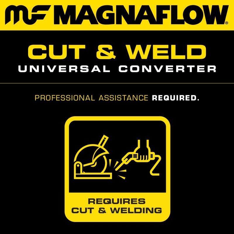 MagnaFlow Conv Univ 2.25in Inlet/Outlet Center/Center Round 3in Body L x 5in W x 8.75in Overall L-tuningsupply.com