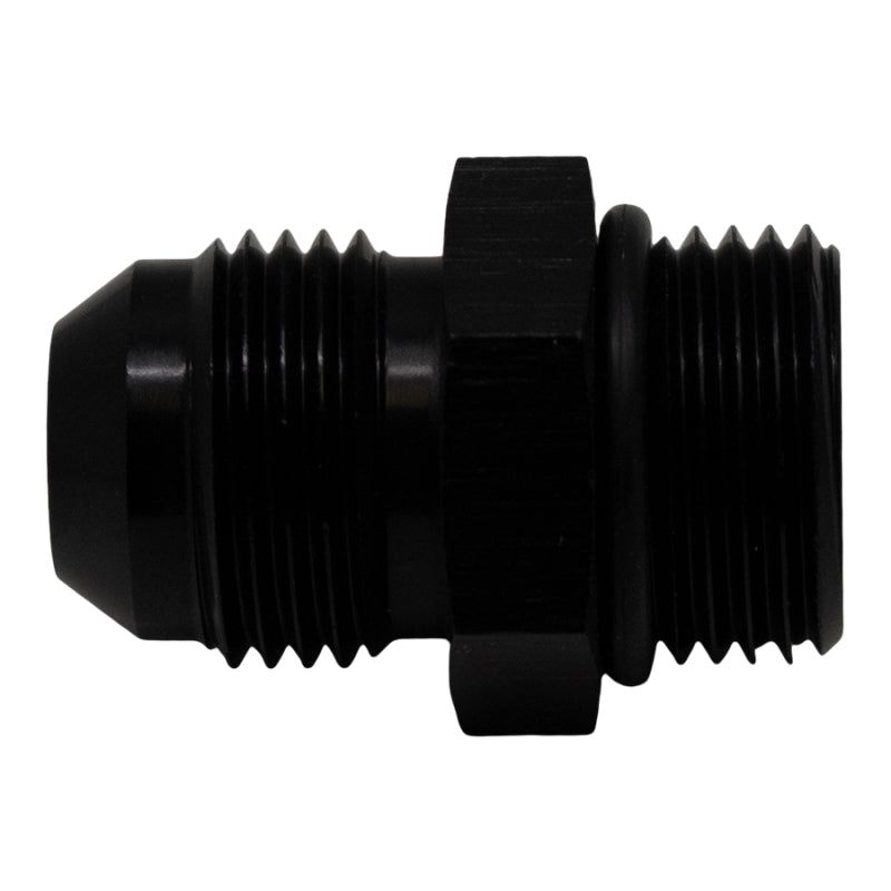 DeatschWerks 8AN ORB Male to 8AN Male Flare Adapter (Incl O-Ring) - Anodized Matte Black-tuningsupply.com