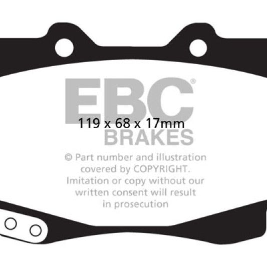 EBC 99-04 Toyota Tacoma 4WD 2.7 Yellowstuff Front Brake Pads-tuningsupply.com