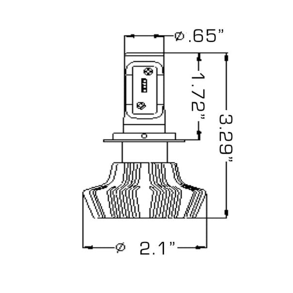 Oracle H7 4000 Lumen LED Headlight Bulbs (Pair) - 6000K SEE WARRANTY-tuningsupply.com