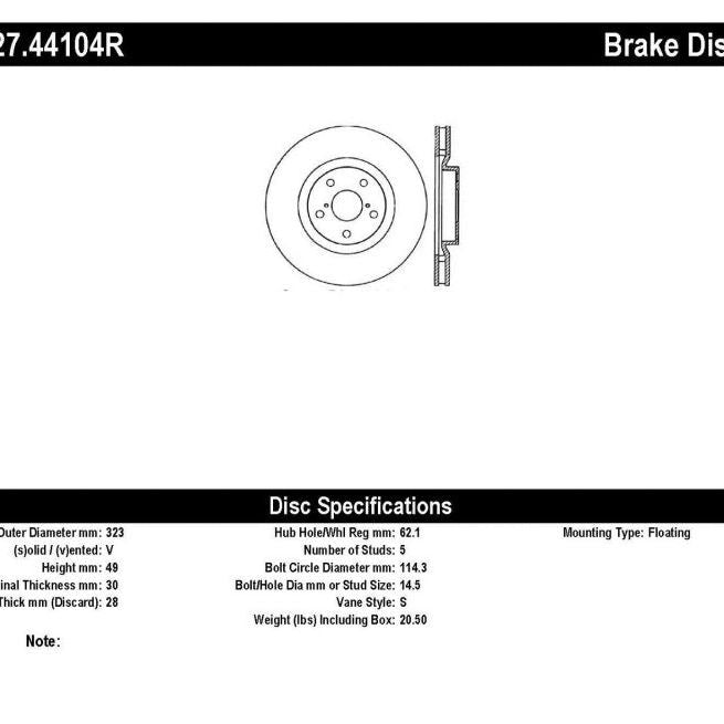 StopTech 5/93-98 Toyota Supra Turbo Right Front Slotted & Drilled Rotor-Brake Rotors - Slot & Drilled-Stoptech-STO127.44104R-SMINKpower Performance Parts