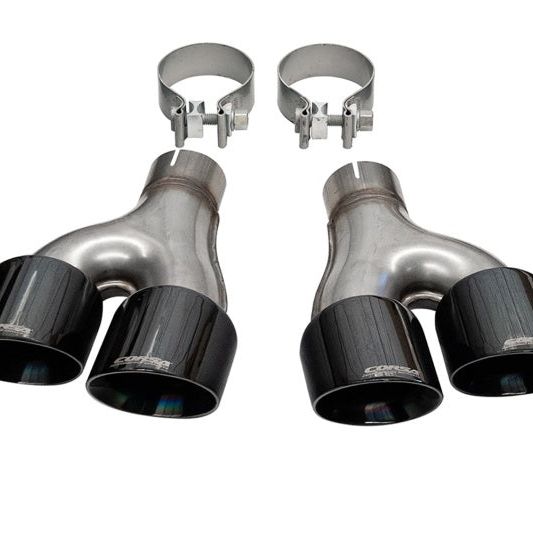 Corsa 2011-2021 Jeep Grand Cherokee Twin 2.5in Inlet / 4in Outlet Black PVD Pro-Series Tip Kit-tuningsupply.com