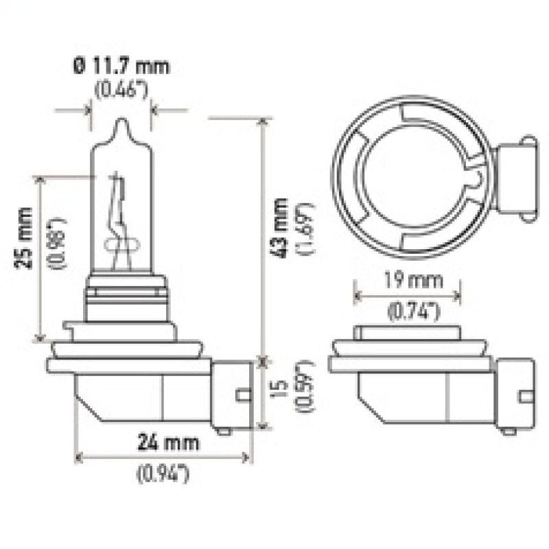 Hella Optilux H9 12V/100W XB Xenon White Bulb (pair)-tuningsupply.com