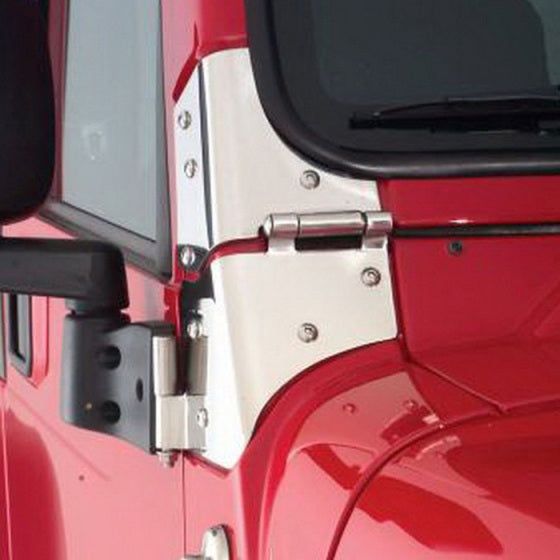 Rampage 1976-1983 Jeep CJ5 Windshield Hinge - Stainless-Doors-Rampage-RAM7403-SMINKpower Performance Parts